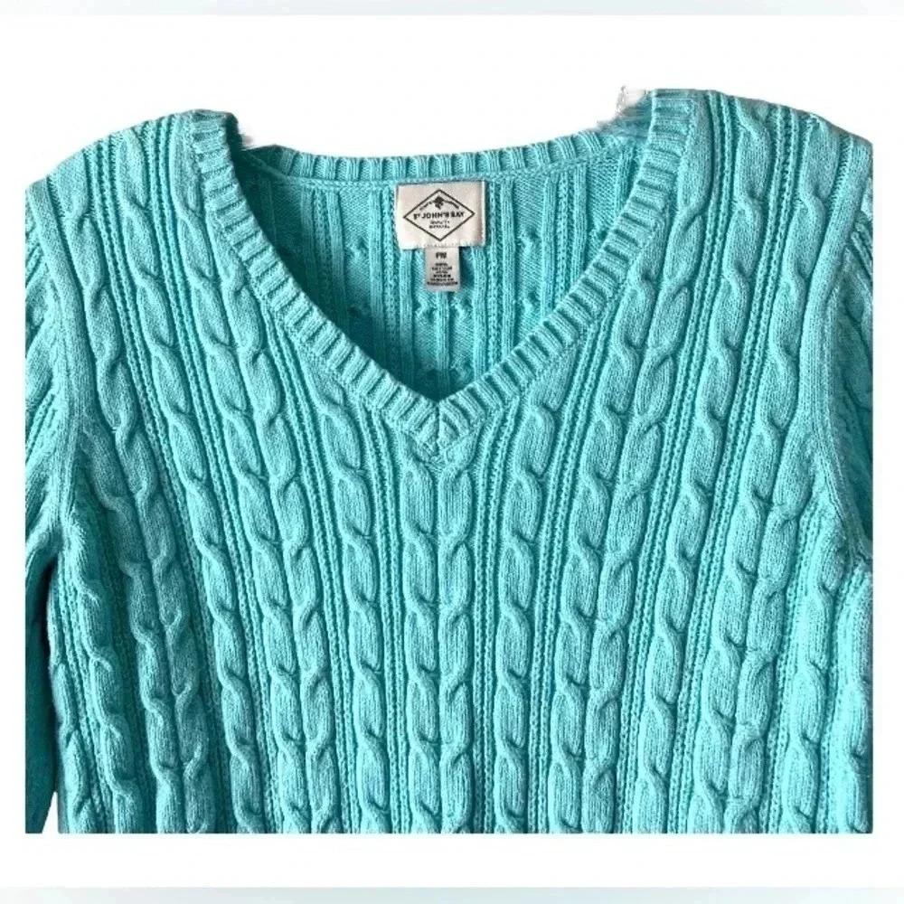 *NWOT* ST. JOHNS BAY | Women’s V Neck Long Sleeve Pullover Sweater Size M - Picture 3 of 4